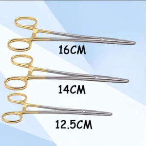 Dental Needle Holder Plier Reusable Gold Plated Handle Orthodontic Forceps Surgical Instrument Tool Set for Suturing