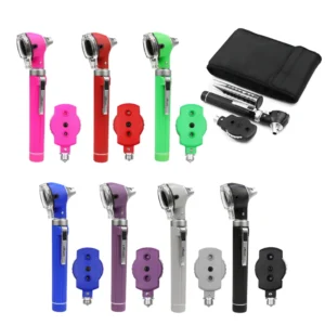 Medical LED Fiber Optic Direct Otoscope Ophthalmoscope Set Ear Eye Nose Care Endoscope ENT Doctor Diagnostic Examination Kit C1